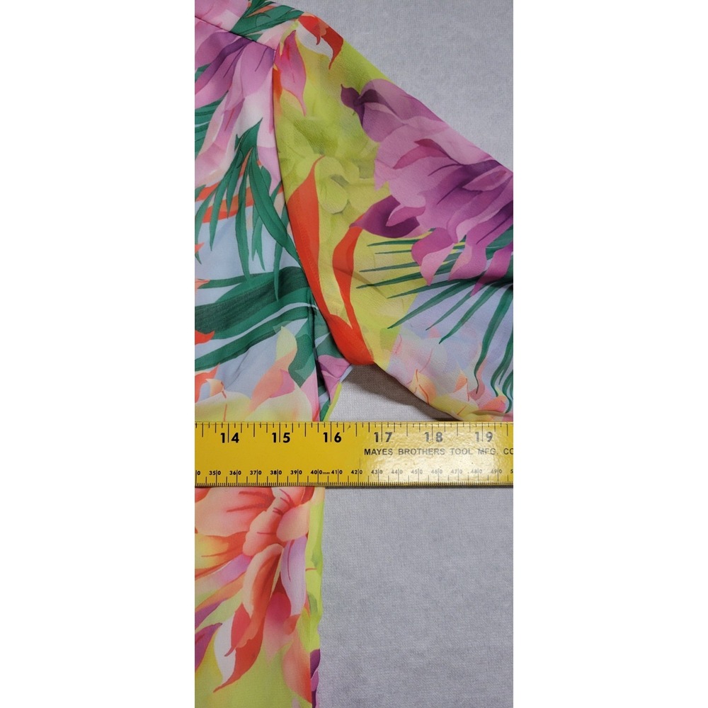 Multicolored Floral Print/Beads & Crystal Trim Ls Short Boston Proper Dress XS - Picture 7 of 9